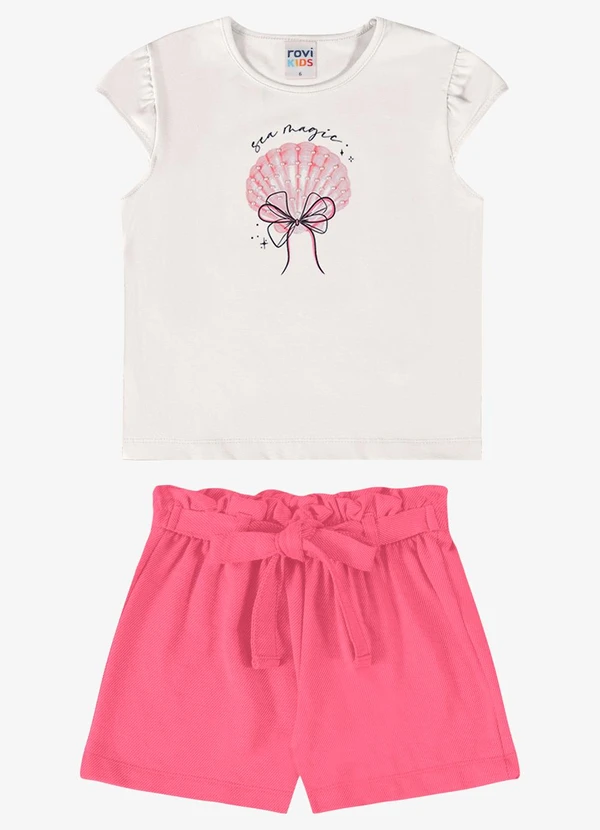 Rovi Kids - Conjunto Verão Menina com Strass Bege