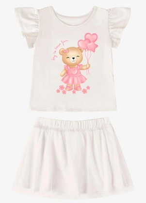 Rovi Kids - Conjunto Verão Menina com Strass Bege - ROVI KIDS