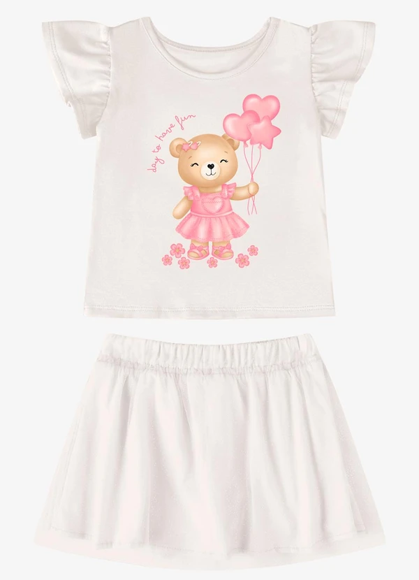 Rovi Kids - Conjunto Verão Menina com Strass Bege