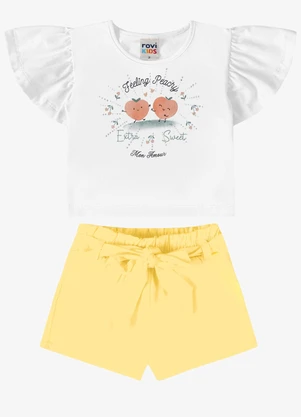 Rovi Kids - Conjunto Verão Menina com Strass Branco - ROVI KIDS