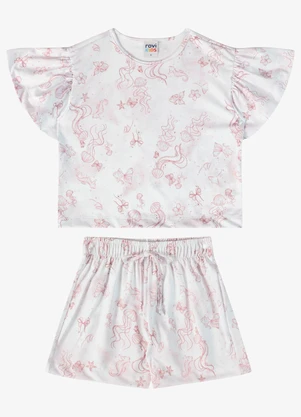 Rovi Kids - Conjunto Verão Menina com Strass Rosa - ROVI KIDS