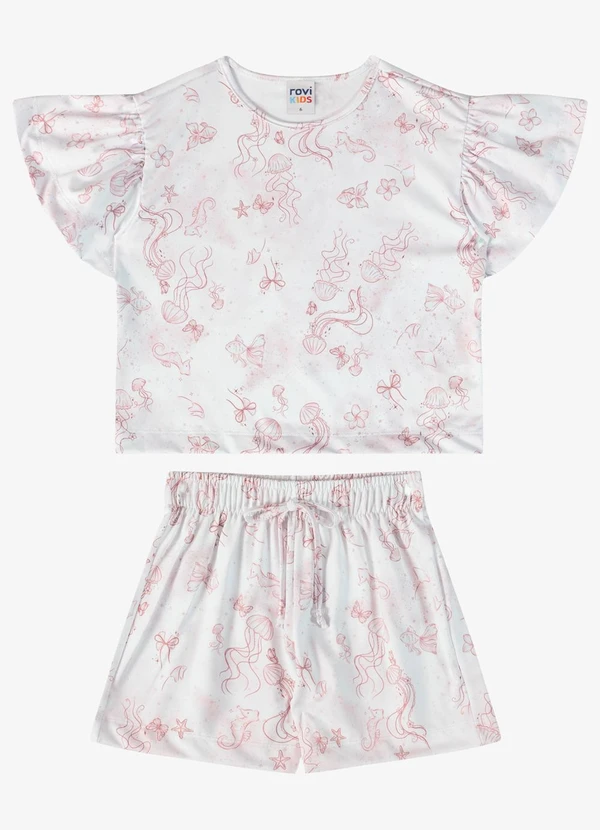 Rovi Kids - Conjunto Verão Menina com Strass Rosa