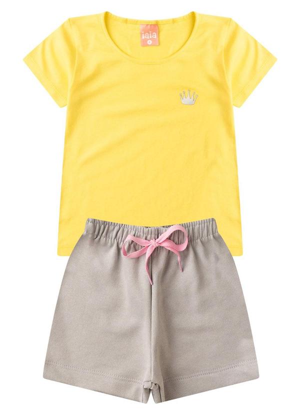 Rosa Azul - Conjunto Verão Menina Coroa Iaia Amarelo