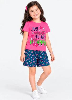 Rovitex - Conjunto Verão Menina Cotton Estampado Rosa - ROVITEX