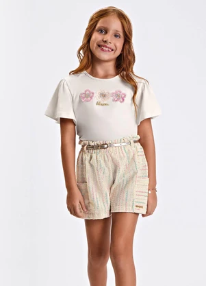 Trick Nick - Conjunto Verão Menina Curto com Bolso Bege - TRICK NICK