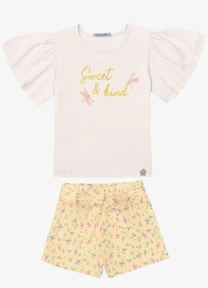 Trick Nick - Conjunto Verão Menina Curto com Estampa Amarelo - TRICK NICK