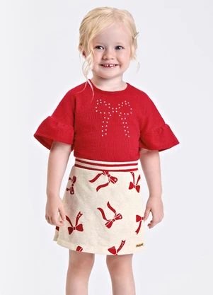 Trick Nick - Conjunto Verão Menina Curto Estampado Bege - TRICK NICK