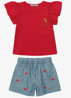 Trick Nick - Conjunto Verão Menina Curto Vermelho - TRICK NICK