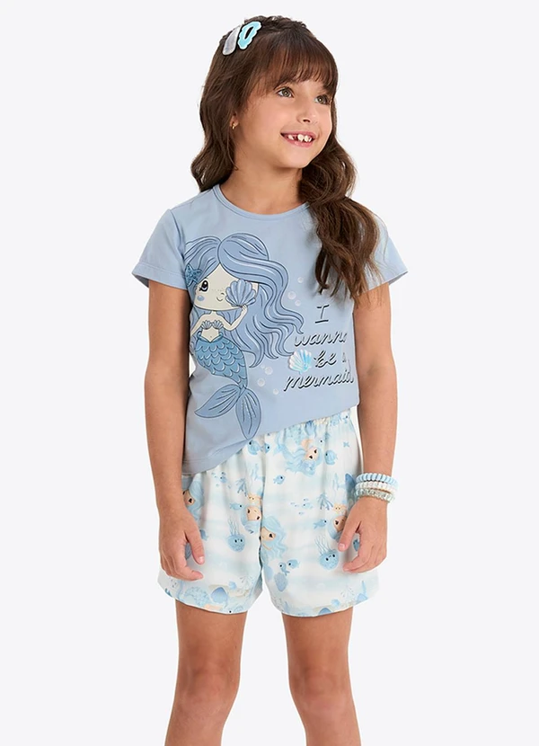 Rovi Kids - Conjunto Verão Menina Estampa Glitter Azul