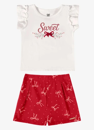 Rovi Kids - Conjunto Verão Menina Estampa Glitter Bege - ROVI KIDS