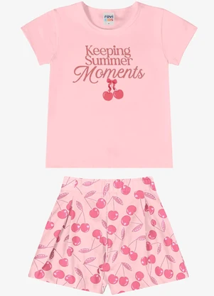 Rovi Kids - Conjunto Verão Menina Estampa Glitter Rosa - ROVI KIDS