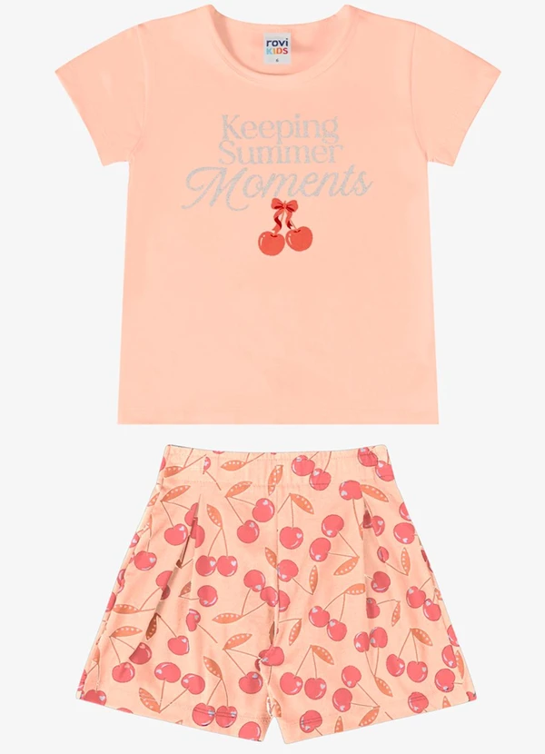 Rovi Kids - Conjunto Verão Menina Estampa Glitter Rosa