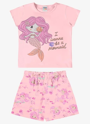 Rovi Kids - Conjunto Verão Menina Estampa Glitter Rosa - ROVI KIDS