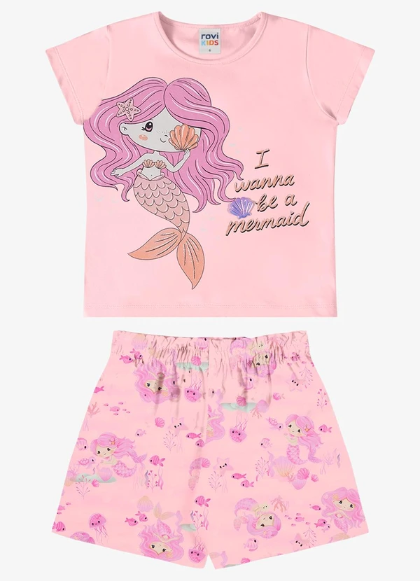 Rovi Kids - Conjunto Verão Menina Estampa Glitter Rosa