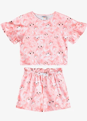 Rovi Kids - Conjunto Verão Menina Manga Borboleta Rosa - ROVI KIDS