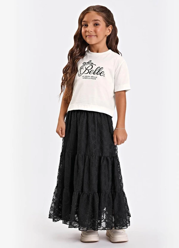 Trick Nick - Conjunto Verão Meninas Midi com Estampa Bege