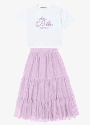 Trick Nick - Conjunto Verão Meninas Midi com Estampa Branco - TRICK NICK