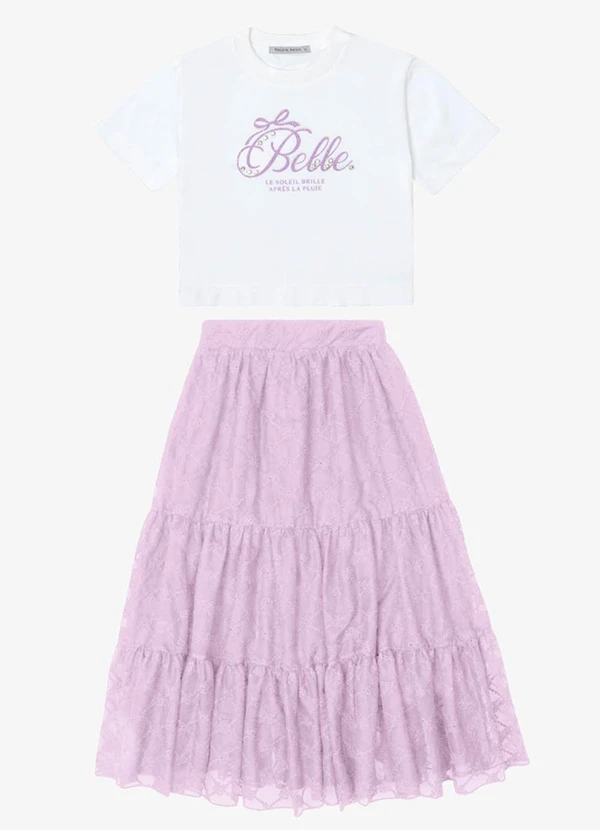 Trick Nick - Conjunto Verão Meninas Midi com Estampa Branco