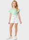 Carinhoso - Conjunto Off White See You Clochard Menina - variação: Verde Água