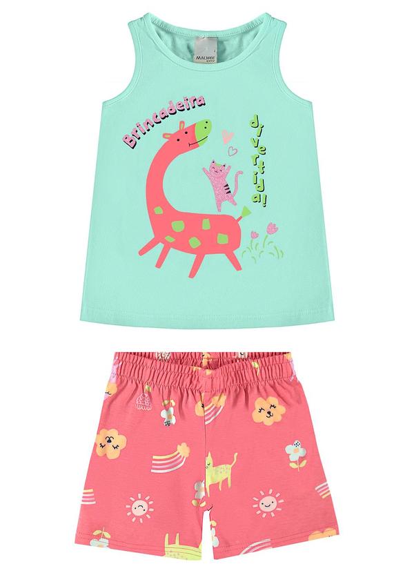 Malwee Kids - Conjunto Verde Bichinhos com Glitter Menina