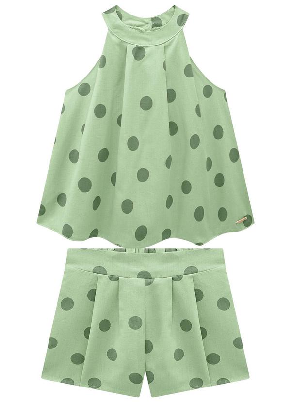 Carinhoso - Conjunto Verde Claro Poá em Viscolinho 1