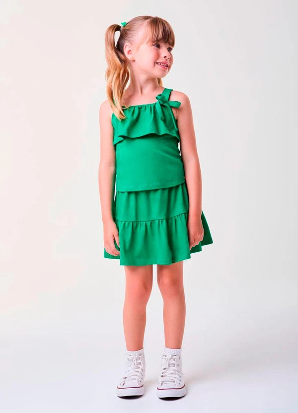 Bimbi - Conjunto Verde com Babado e Laço Verde 2