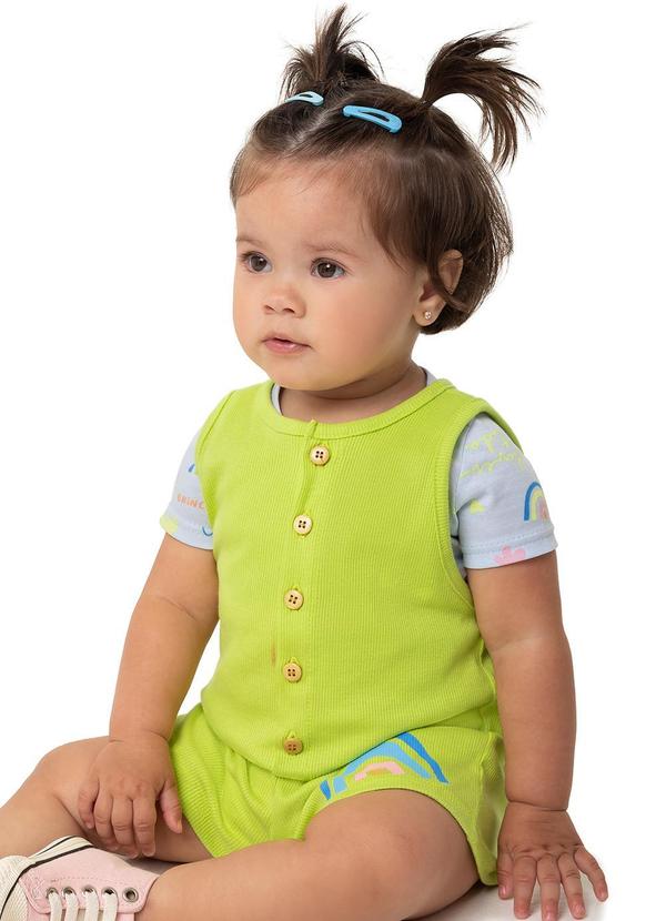 Malwee Kids - Conjunto Verde Limão Arco Íris Menina