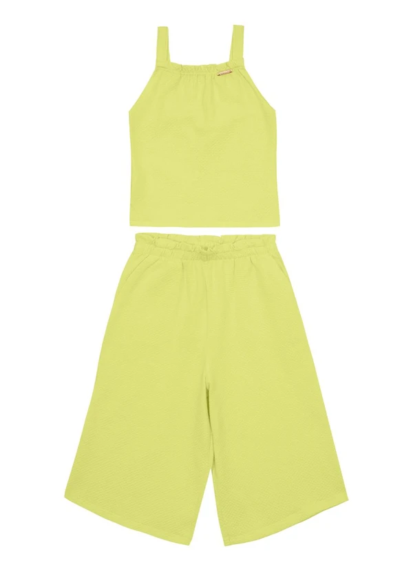 Carinhoso - Conjunto Verde Limão Clochard Menina 2