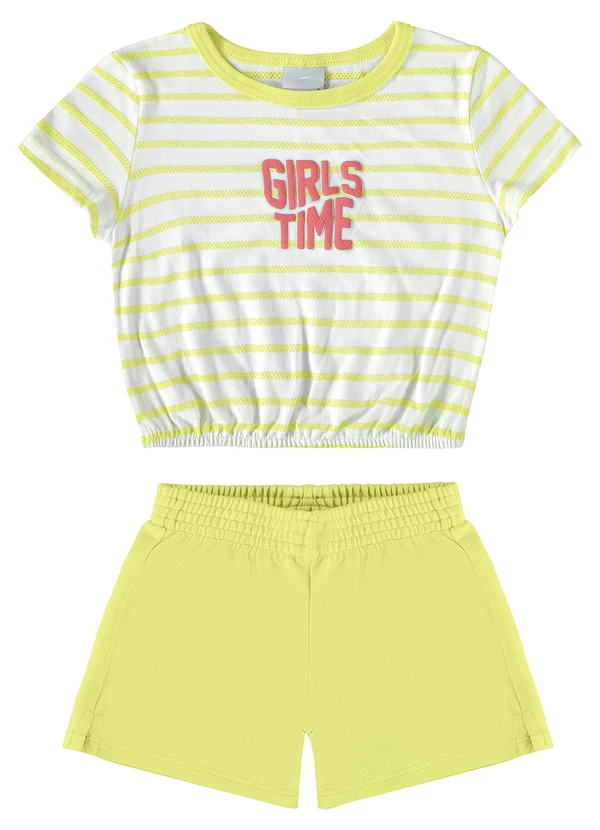 Malwee Kids - Conjunto Verde Limão Girls Time Menina