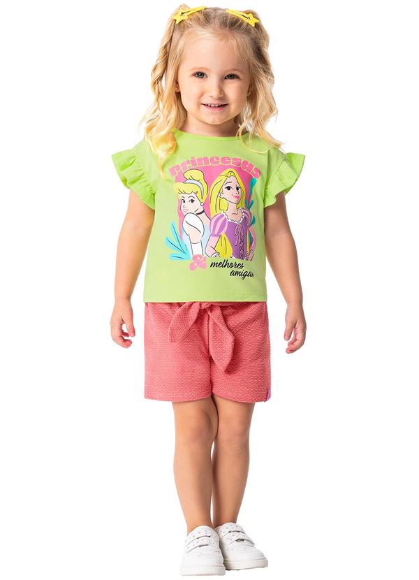 Malwee Kids - Conjunto Verde Limão Princesas Disney® Menina