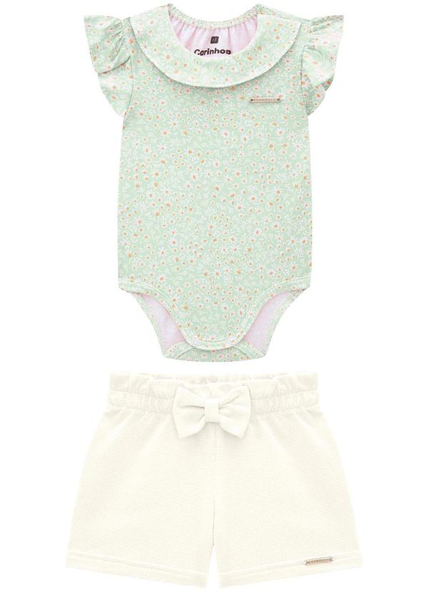Carinhoso - Conjunto Verde Pastel Margaridas Clochard Menina