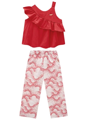 Carinhoso - Conjunto Vermelho Geométrico Metalizado - CARINHOSO