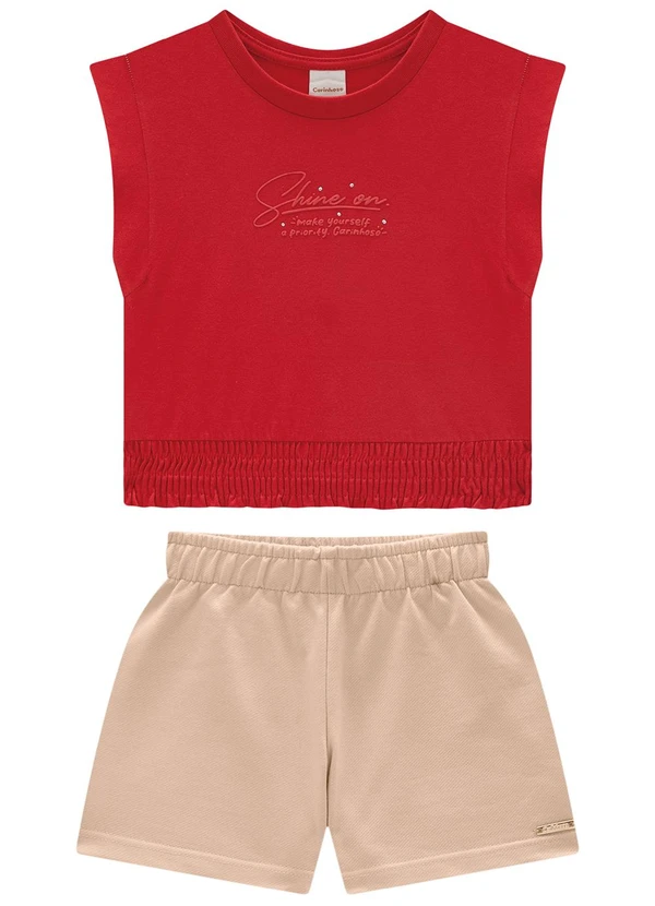 Carinhoso - Conjunto Vermelho Shine On Comfort Menina 2
