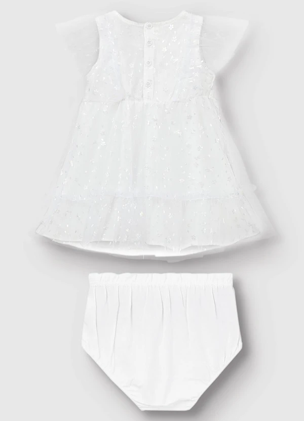 Carinhoso - Conjunto Vestido & Calcinha com Tule Branco 2