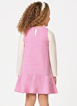 Trick Nick - Conjunto Vestido com Blusa em Tweed Rosa - TRICK NICK