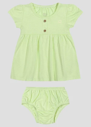 Kely Kety - Conjunto Vestido e Calcinha Malha Collor Verde - KELY KETY