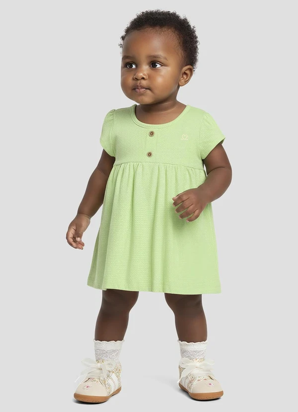 Kely Kety - Conjunto Vestido e Calcinha Malha Collor Verde