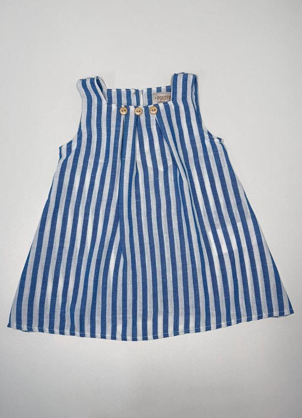 Pokótinha - Conjunto Vestido e Shorts em Tecido Touch Azul 2