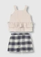 Carinhoso - Conjunto Vichy com Laço Rosa - variação: Preto