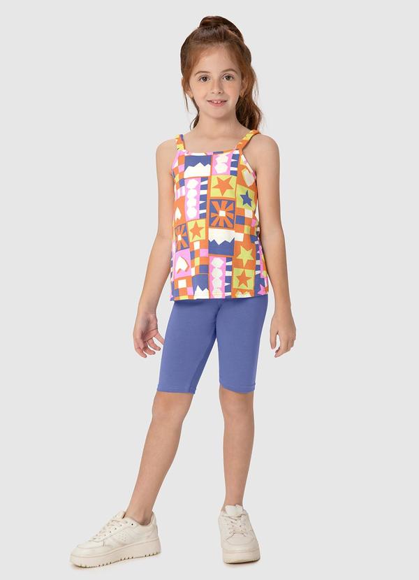 Malwee Kids - Conjunto Violeta Ciclista Mosaico Menina