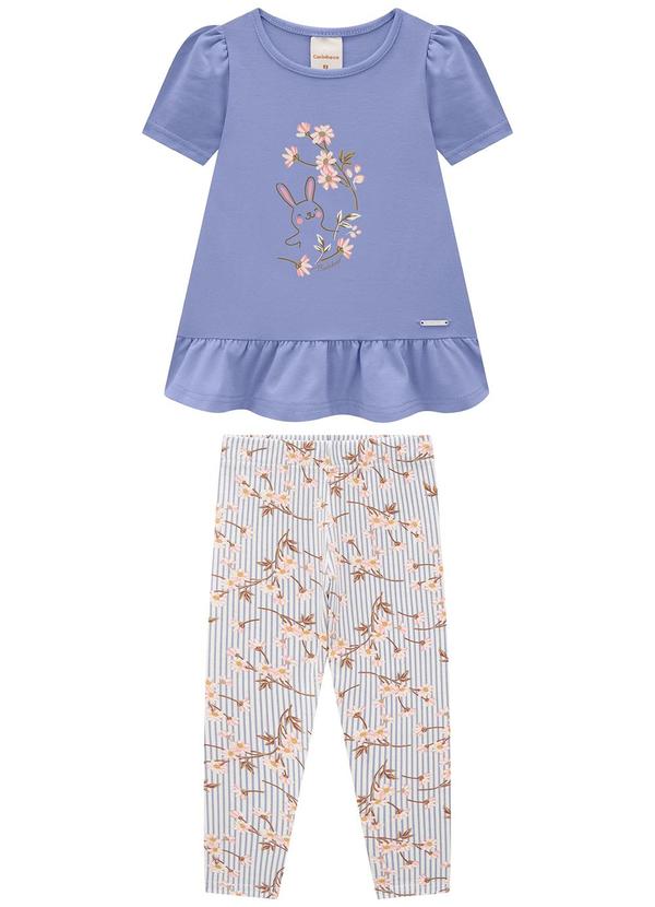 Carinhoso - Conjunto Violeta Coelhinho em Cotton Menina 4