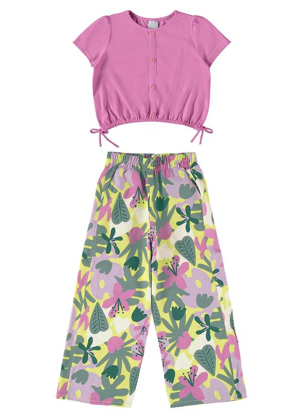 Malwee Kids - Conjunto Violeta Floral Wide Leg Menina 2
