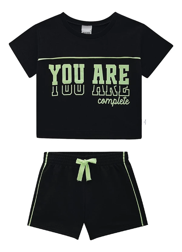 Malwee Kids - Conjunto You Are Complete Preto