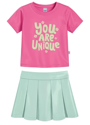 Malwee Kids - Conjunto You Are Unique com Glitter Rosa Escuro - MALWEE KIDS