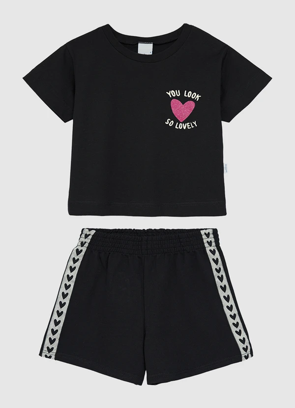 Malwee Kids - Conjunto You Look So Lovely Preto