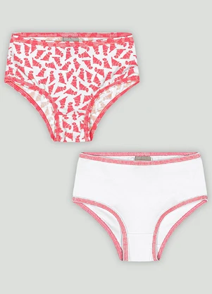 Kit 2 Calcinhas Infantil Cotton Quimby Branco - QUIMBY