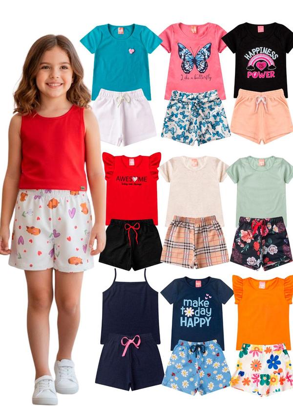 Rosa Azul - Kit 2 Conjuntos Sortidos Menina Multicores