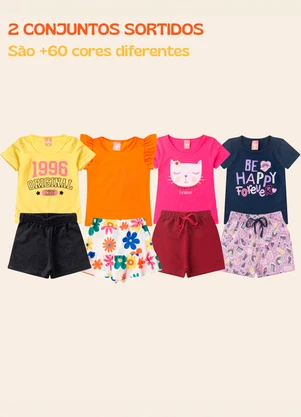 Rosa Azul - Kit 2 Conjuntos Sortidos Verão - ROSA AZUL