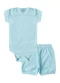 Select - Kit Body Bebê Curto Canelado 2 Peças Bege - variação: Azul