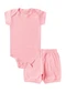 Select - Kit Body Bebê Curto Canelado 2 Peças Bege - variação: Rosa